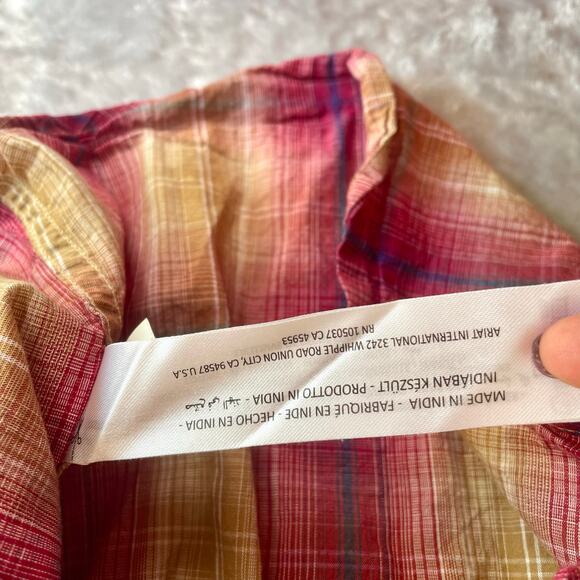 Ariat REAL Girls Shirt Sz M 10 Long Sleeve Snap Button Embroidered Cowgirl - Picture 10 of 10